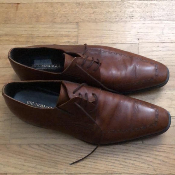 Brunomagli Brown Leather Men’s Oxford Shoes 10.5 M Made in Italy 🇮🇹 - Picture 6 of 9